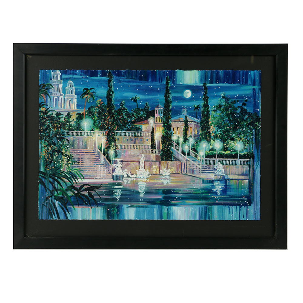 Rebecca Hardin Limited Edition Serigraph on Coventry Rag Paper "Starry Night in San Simeon"