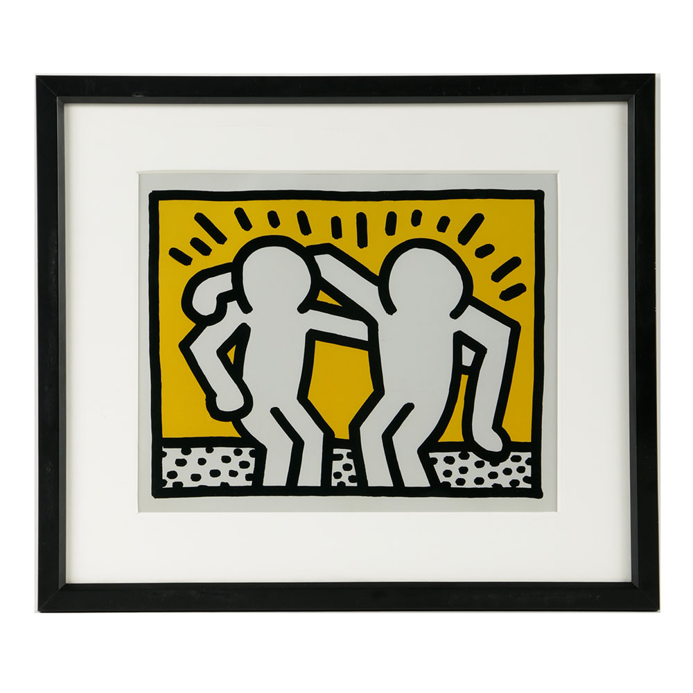 After Keith Haring Reproduction Print on Aluminum "Best Buddies"