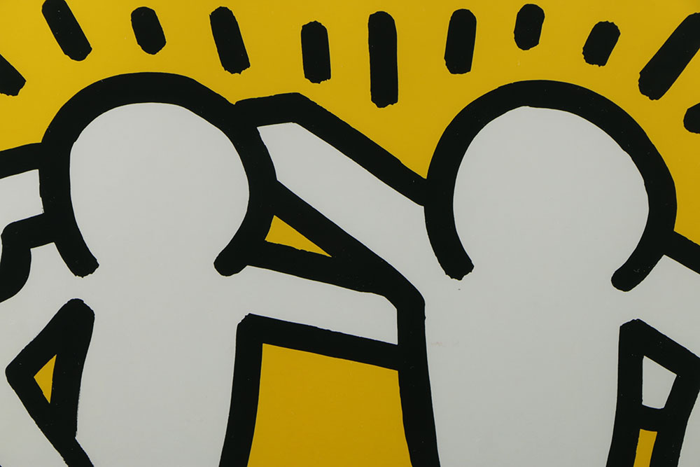 After Keith Haring Reproduction Print on Aluminum "Best Buddies"