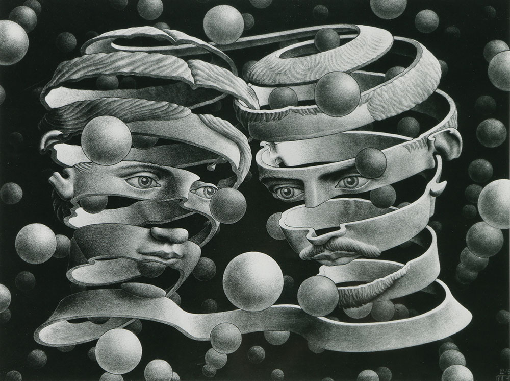 After M.C. Escher Offset Lithograph on Paper "Bond of Union"