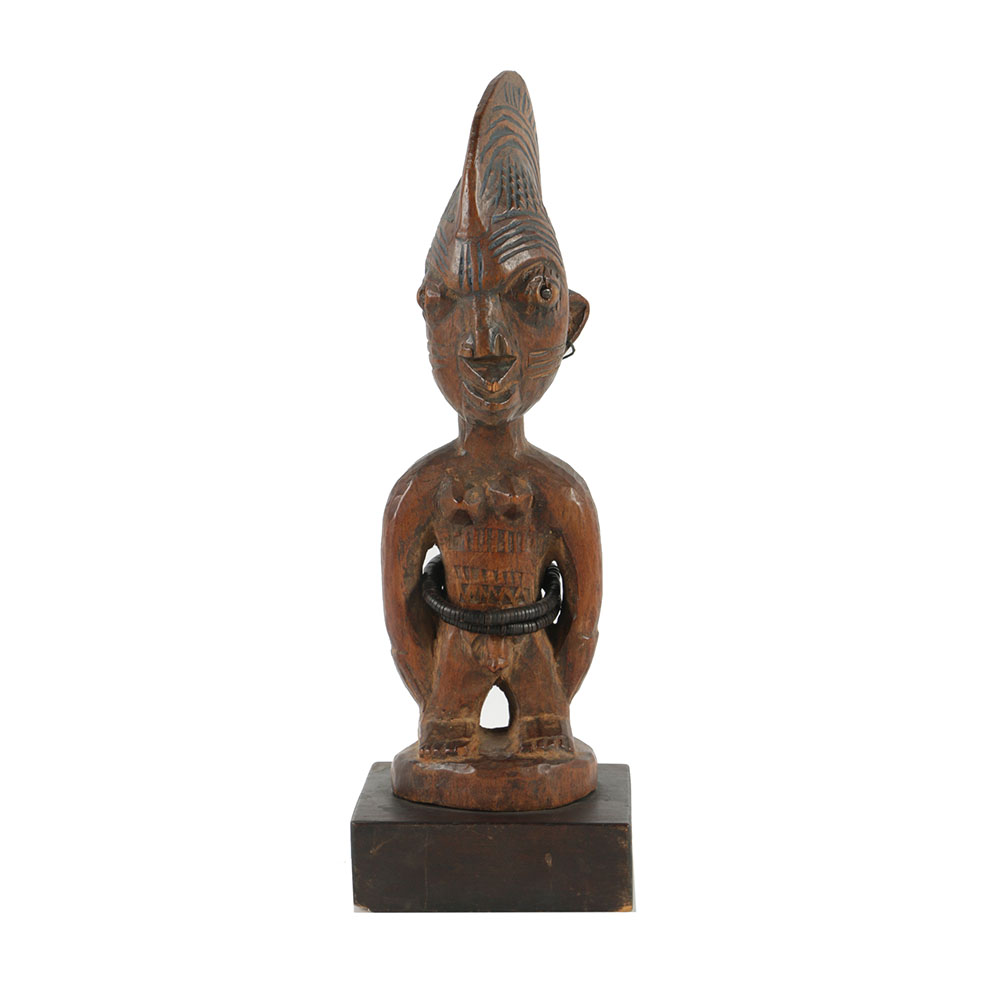Carved Wooden Figure in Style of Yoruba Twin Figure