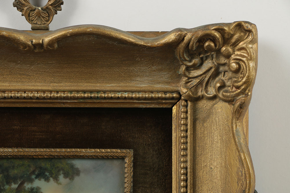 After François Boucher Gauche Painting on Wax "La Musette"