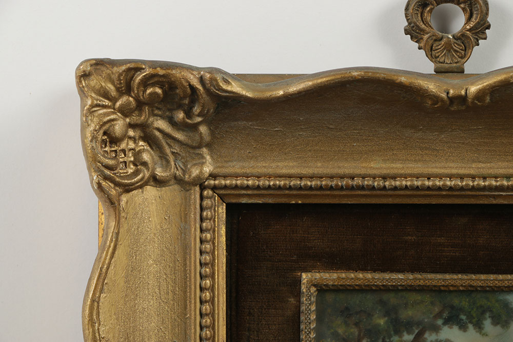 After François Boucher Gauche Painting on Wax "La Musette"