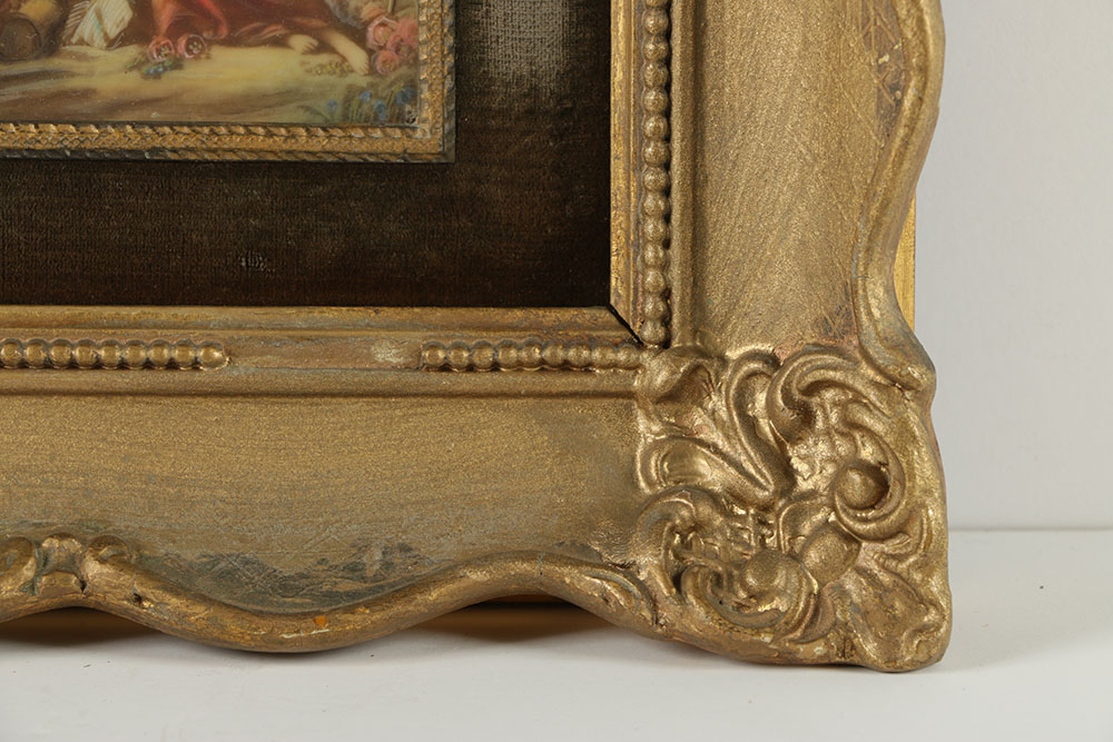 After François Boucher Gauche Painting on Wax "La Musette"