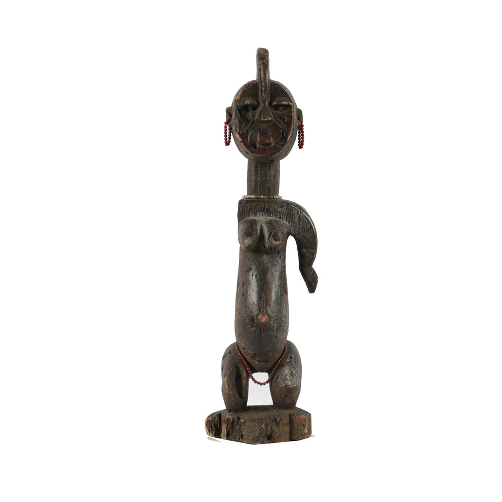African Style Carved Wooden Sculpture of Woman