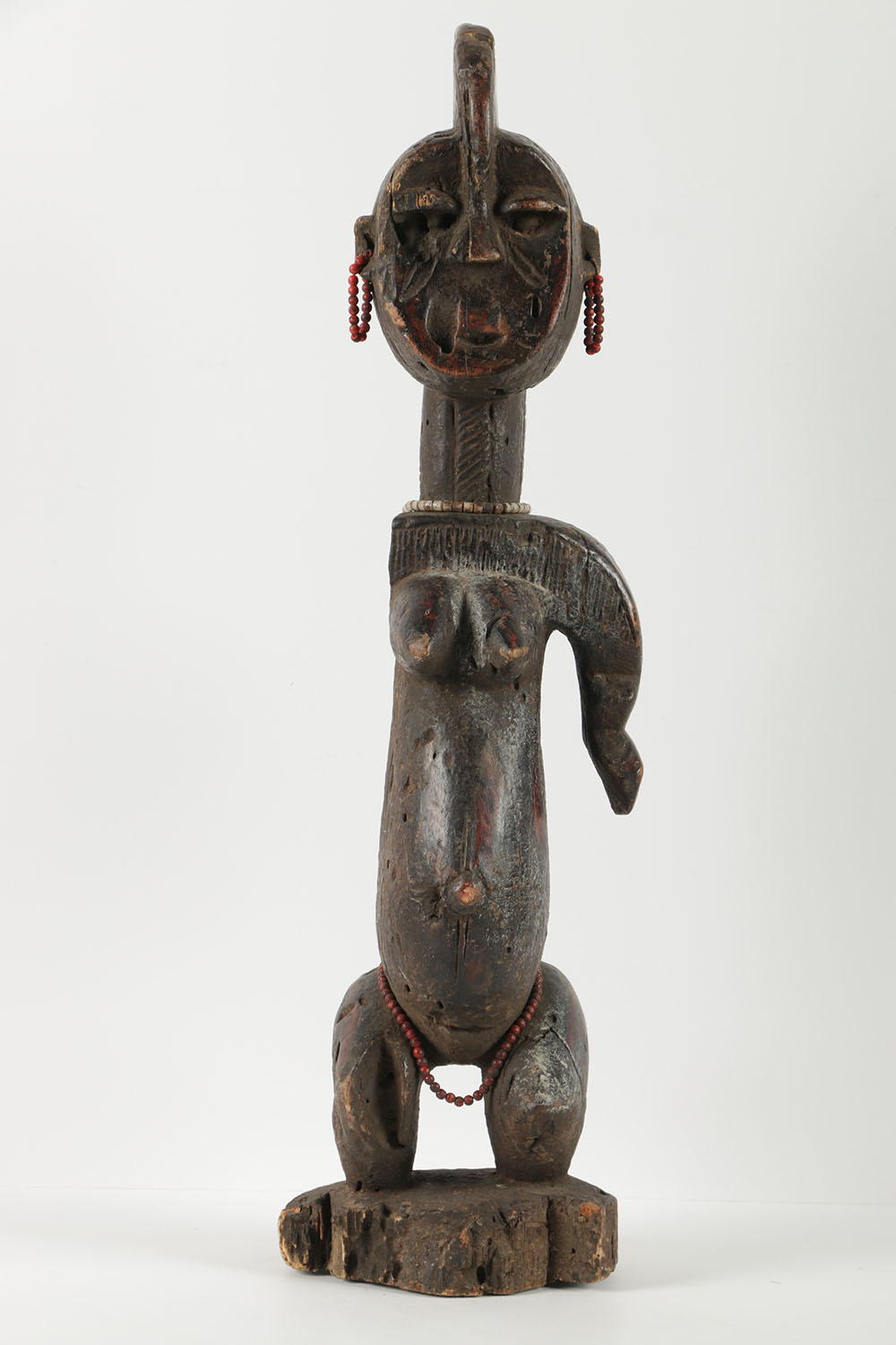 African Style Carved Wooden Sculpture of Woman