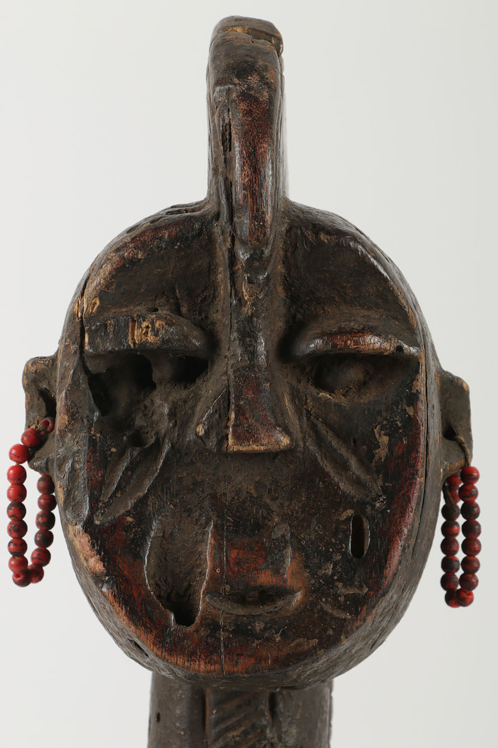 African Style Carved Wooden Sculpture of Woman