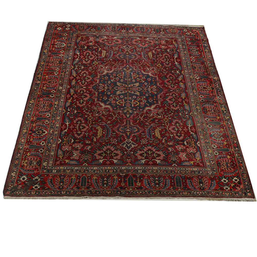 Hand-Knotted Bakhtiari Wool Area Rug