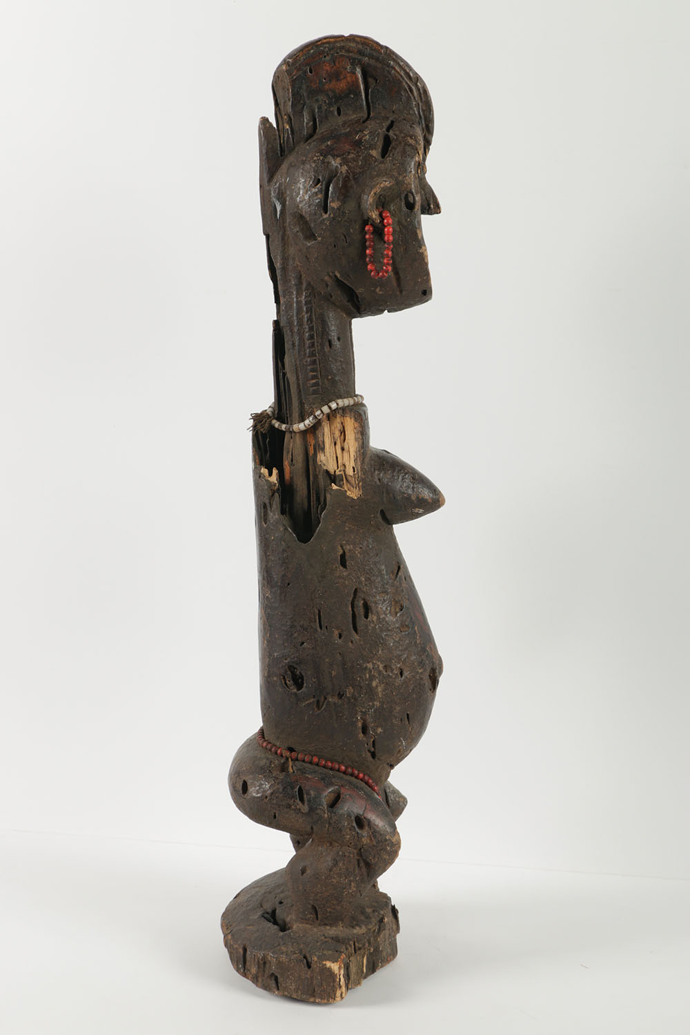 African Style Carved Wooden Sculpture of Woman