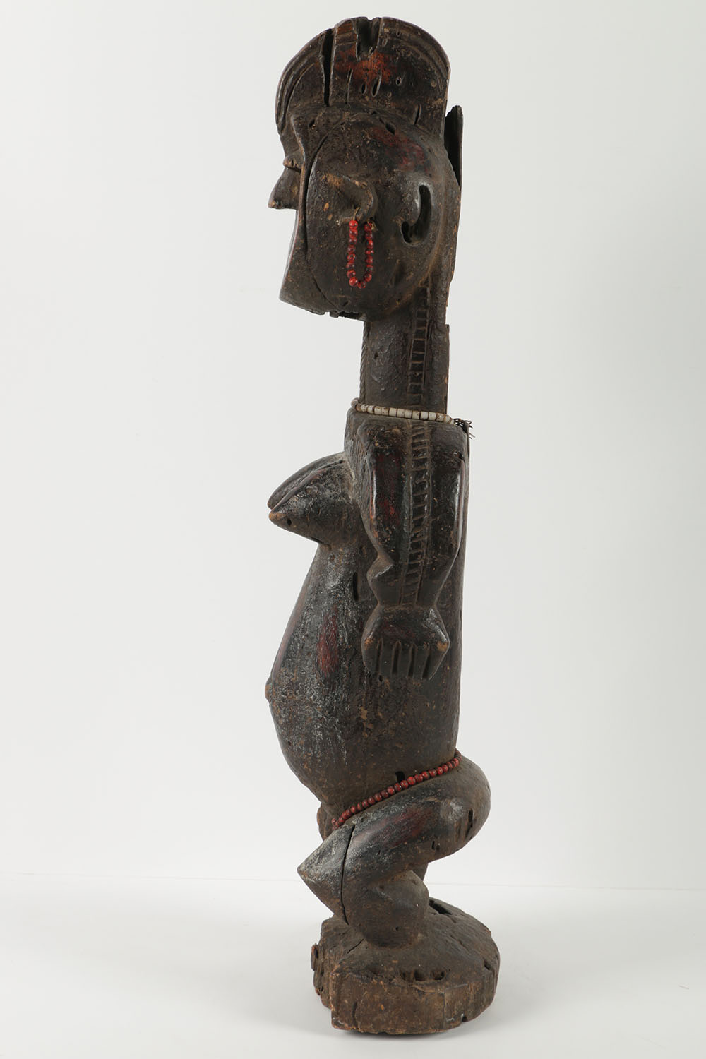 African Style Carved Wooden Sculpture of Woman
