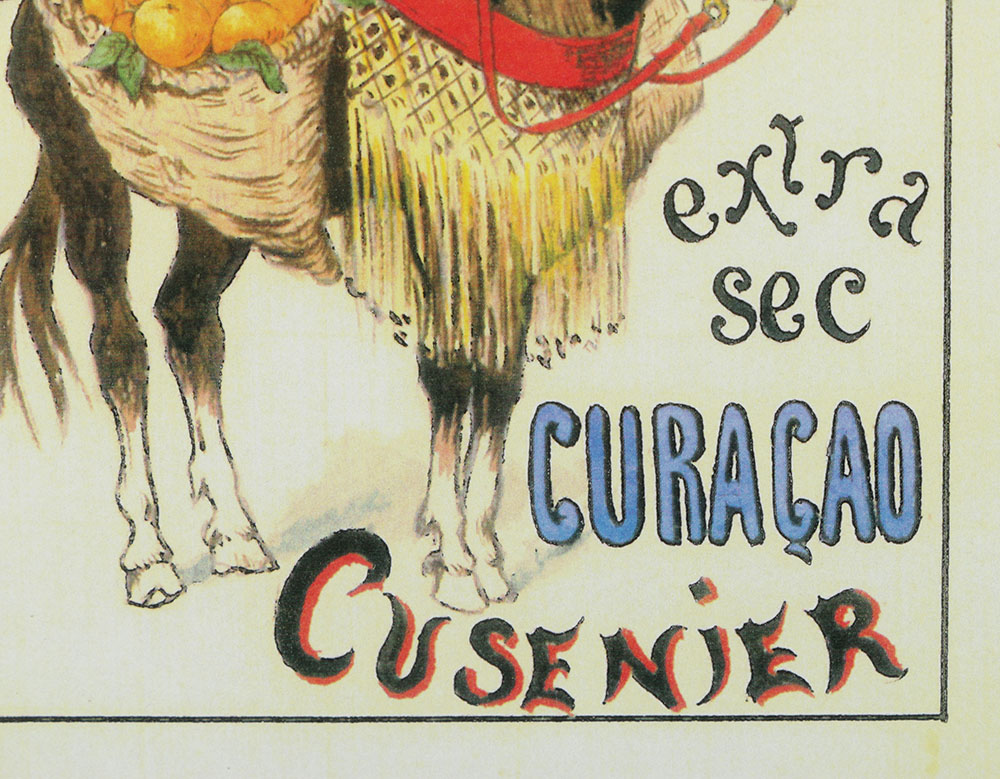 After E. Gros Offset Lithograph of Curaçao Cusenier Advertisement