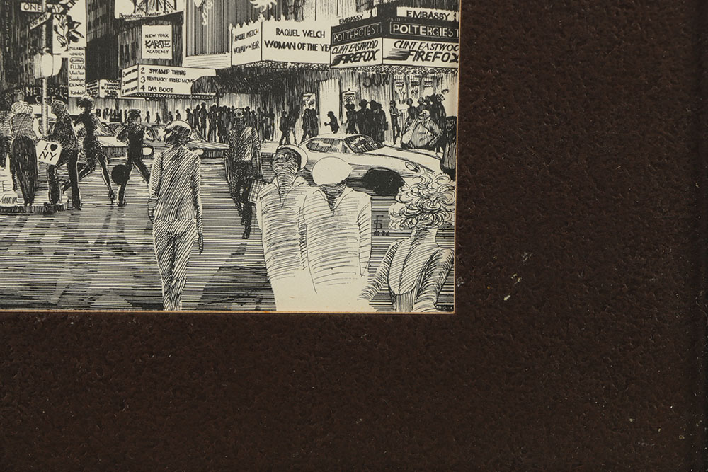 After Delbart Duchein Lithograph on Paper "Manhattan-Times Square"