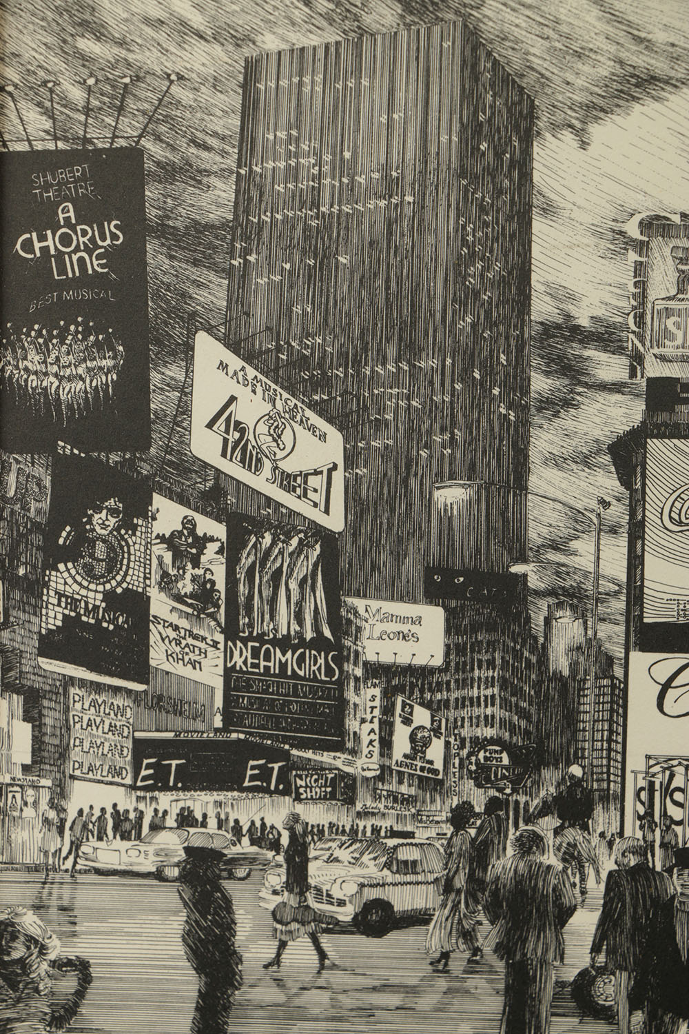 After Delbart Duchein Lithograph on Paper "Manhattan-Times Square"