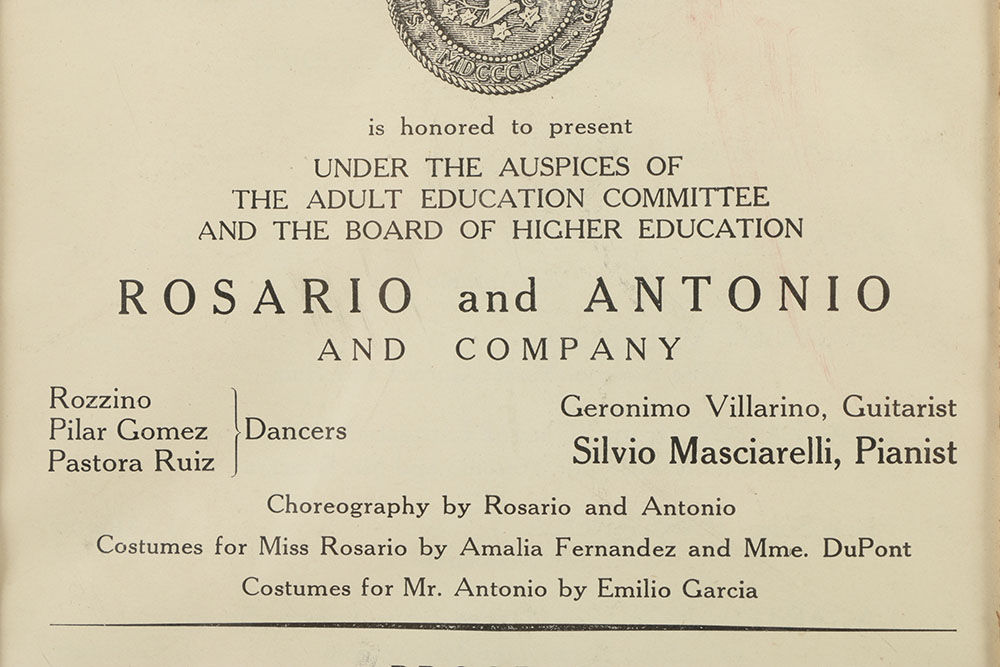 Mid 20th-Century Flamenco Dance Program for Rosario and Antonio