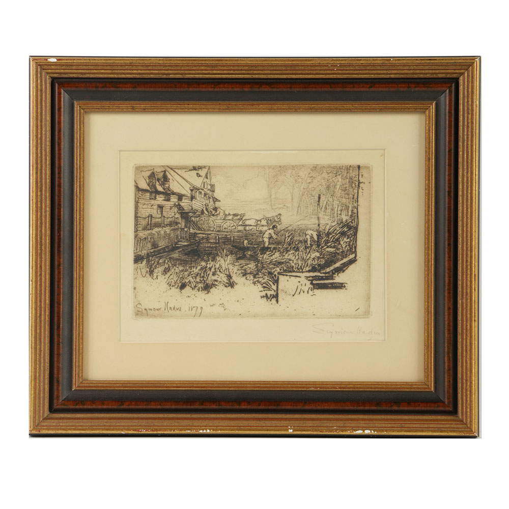 Francis Seymour Haden Etching on Paper "Dusty Millers"