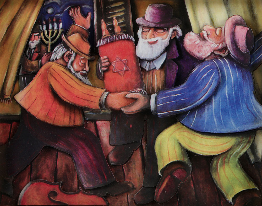 Three-Dimensional Digital Print Diorama of a Chanukah Celebration