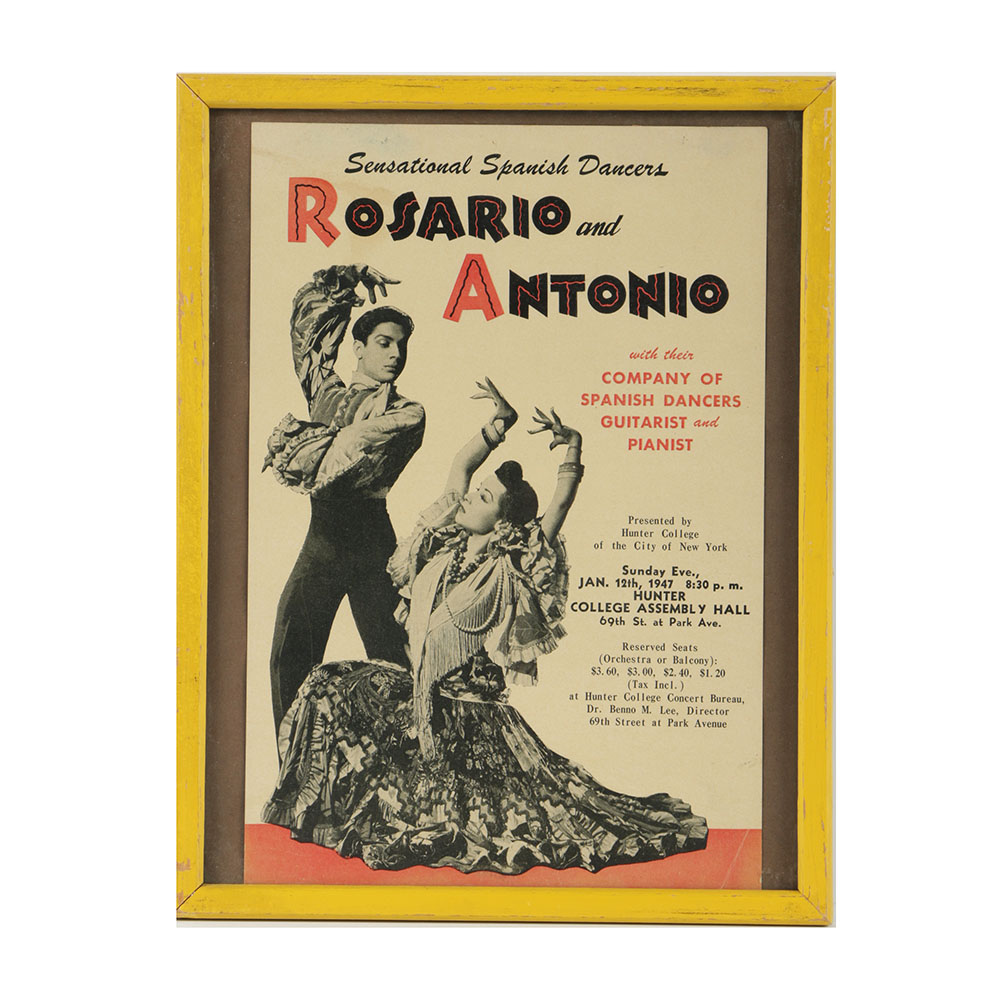 Mid 20th-Century Flamenco Dance Advertisement for Rosario and Antonio