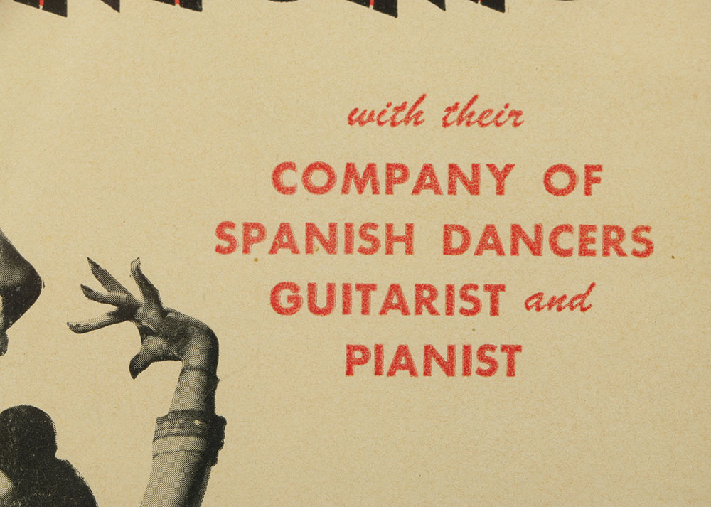 Mid 20th-Century Flamenco Dance Advertisement for Rosario and Antonio