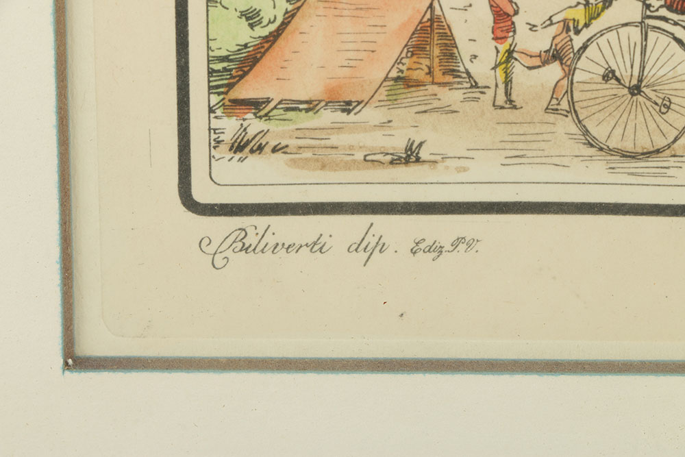 Franco Rainaldi Hand Colored Etching on paper "Hot-Air Balloons"