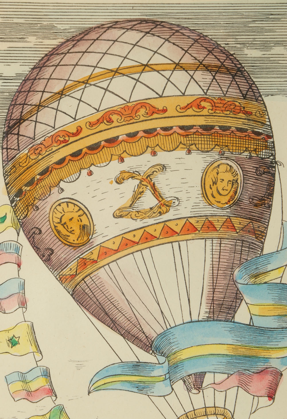 Franco Rainaldi Hand Colored Etching on paper "Hot-Air Balloons"