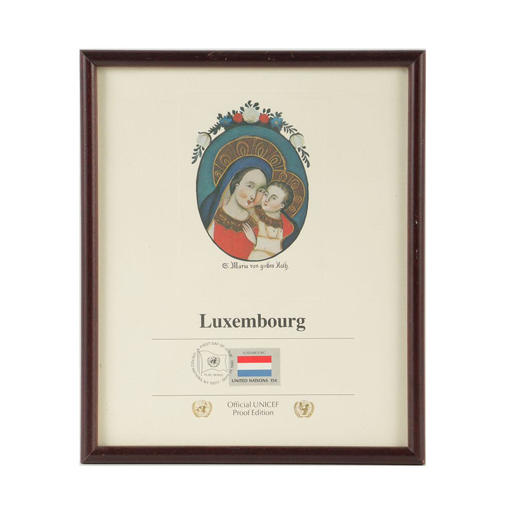 UNICEF Commemorative Cancellation Page of the Luxembourg Stamp