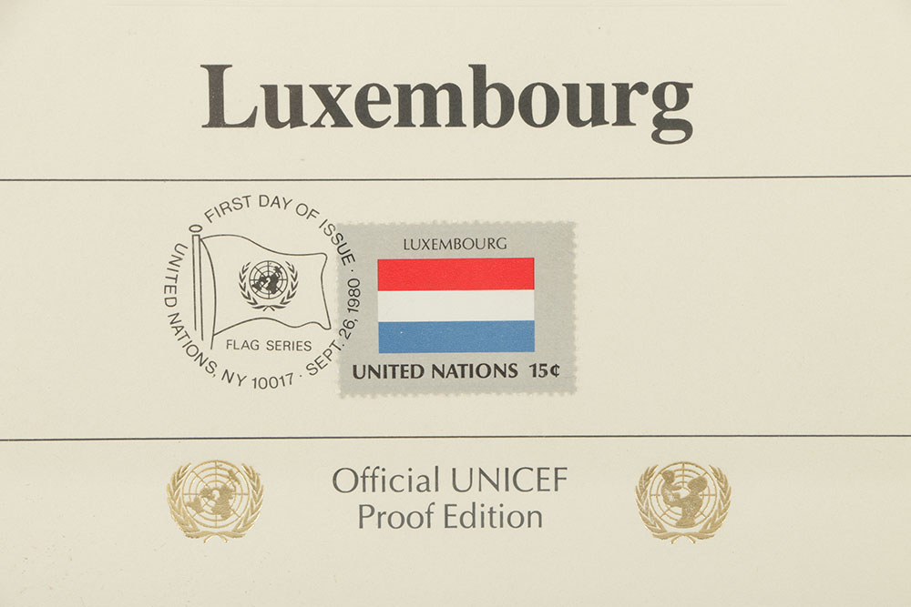 UNICEF Commemorative Cancellation Page of the Luxembourg Stamp