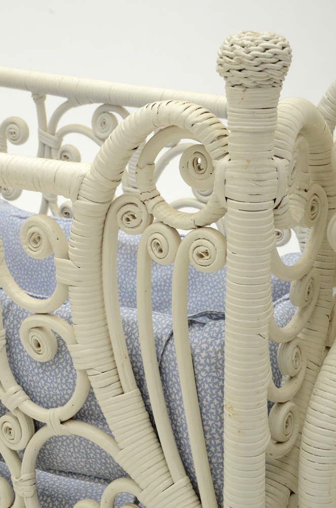 Vintage Victorian Style Wicker Crib