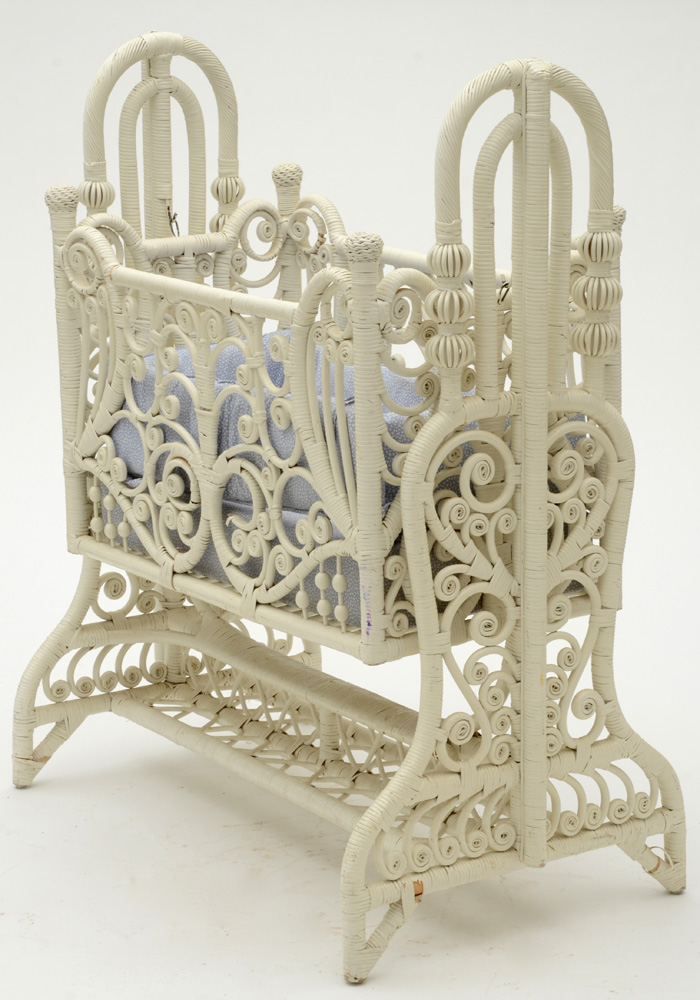 Vintage Victorian Style Wicker Crib