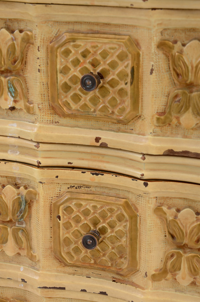 Vintage Louis XV Style Marble Top Commode Stands