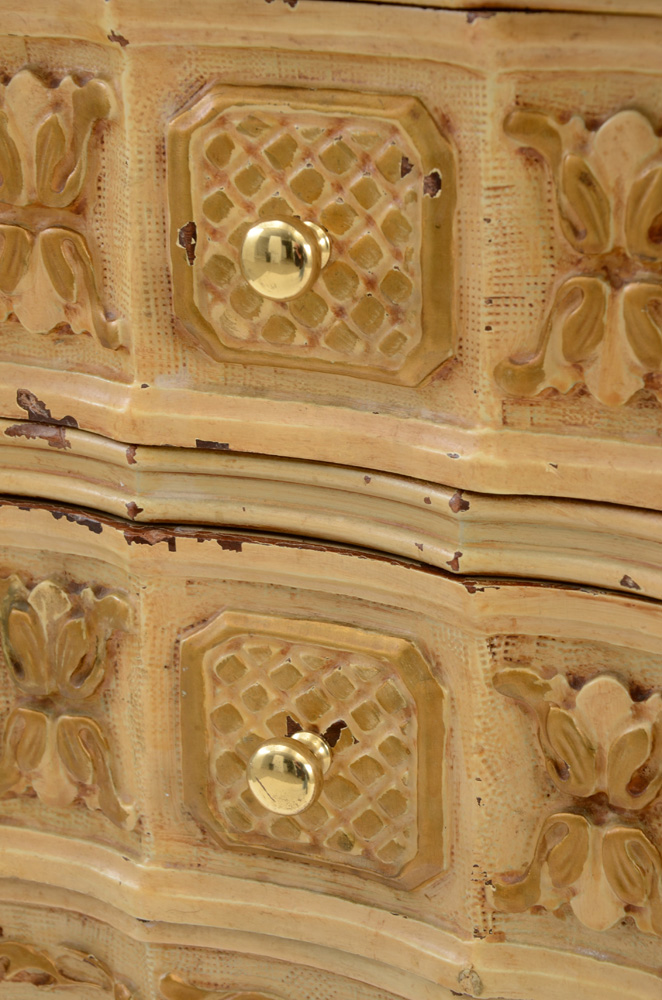 Vintage Louis XV Style Marble Top Commode Stands