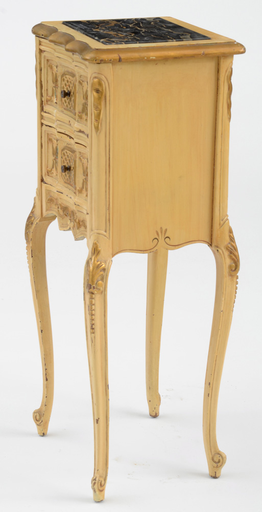 Vintage Louis XV Style Marble Top Commode Stands