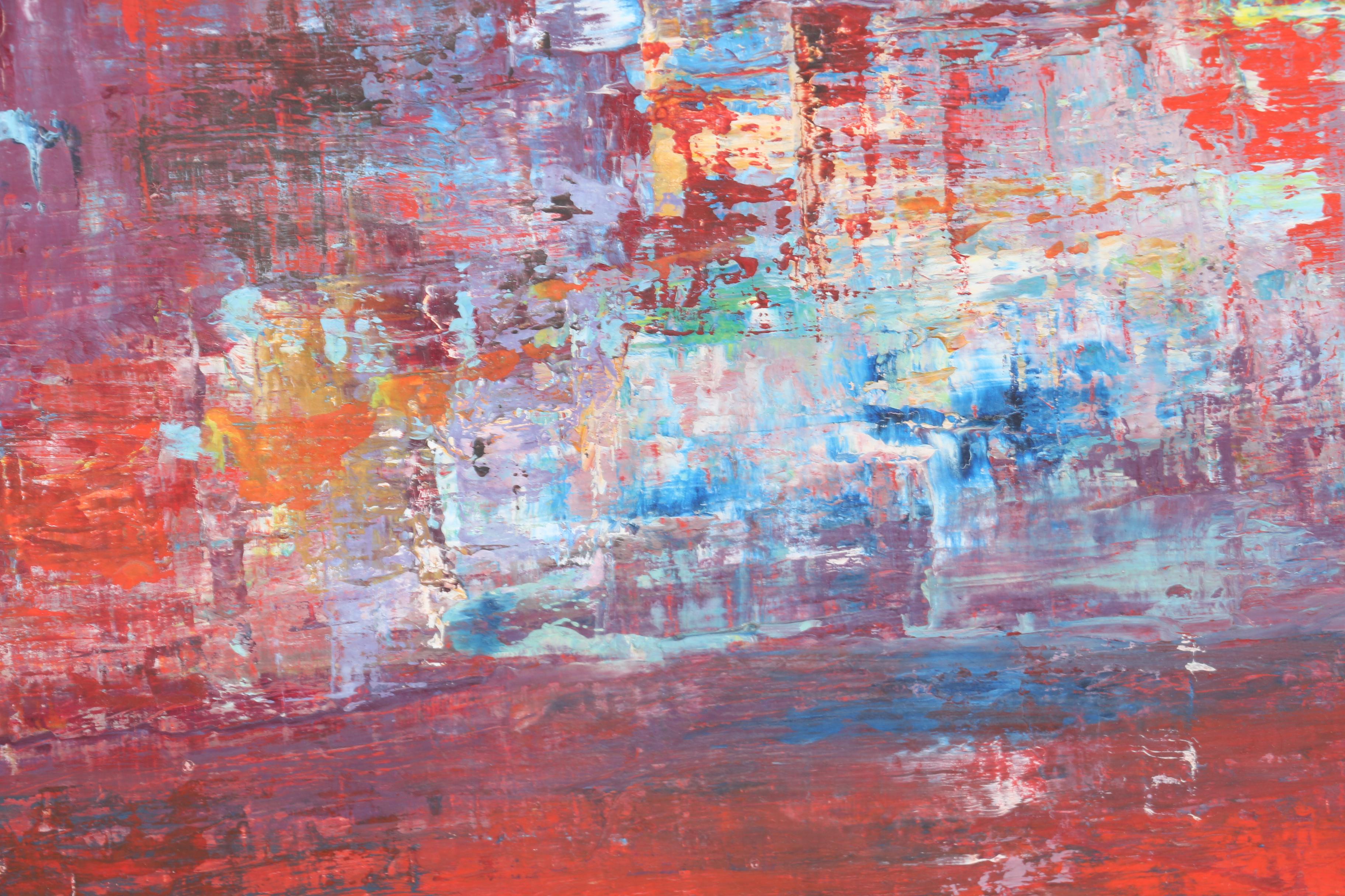 Deutsch Oil Painting on Canvas of an Abstract City