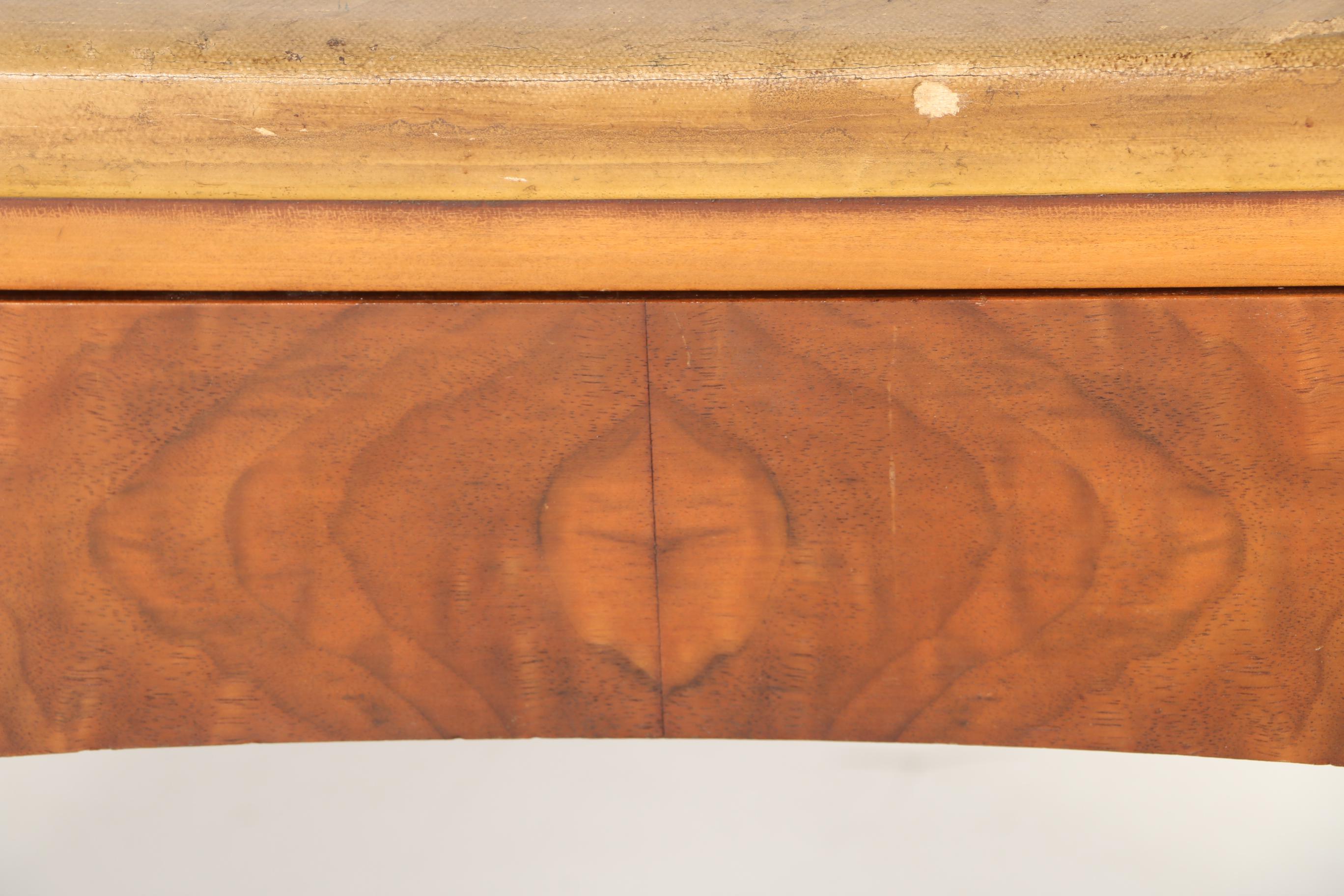 Vintage Wood and Leather Storage Ottoman