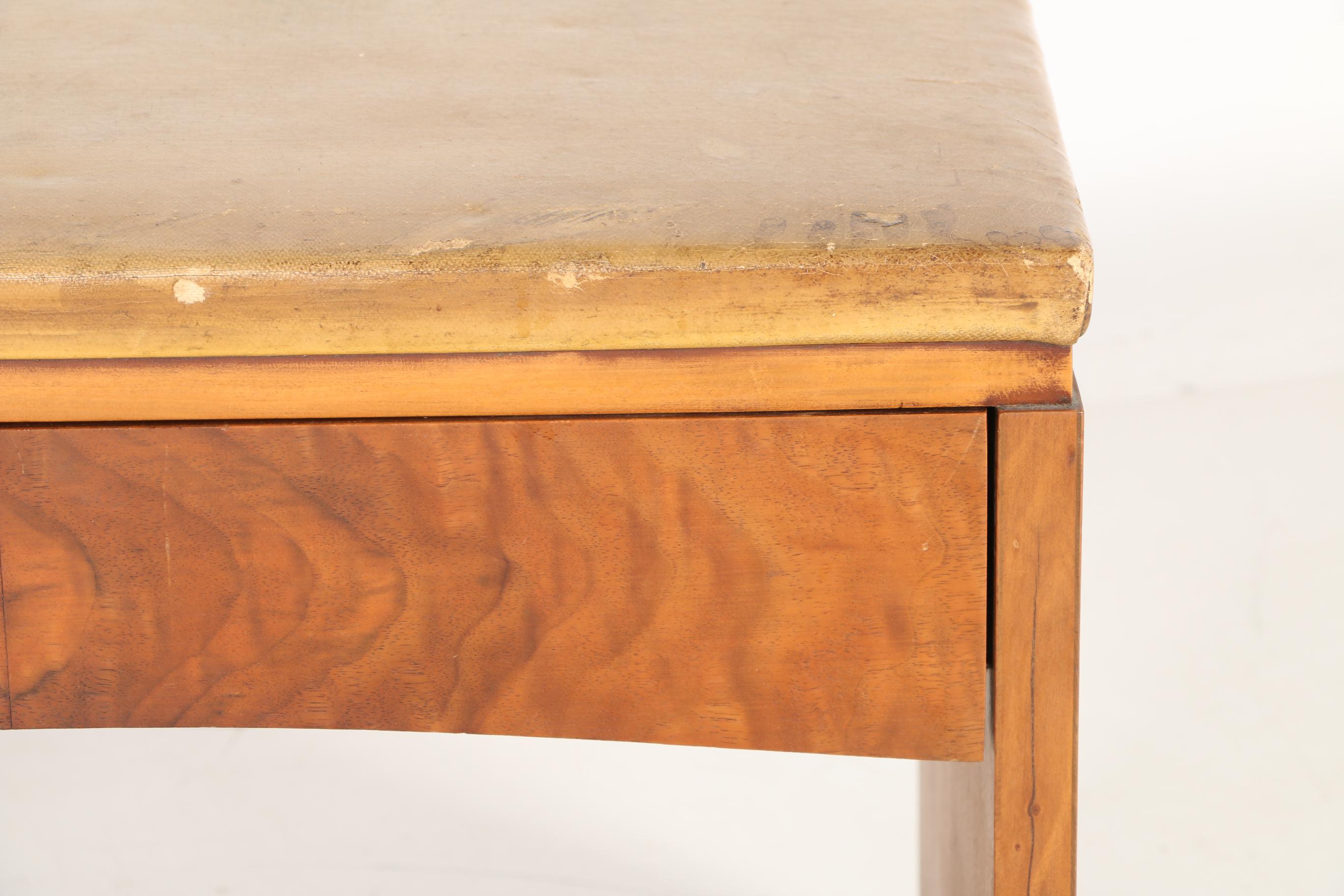 Vintage Wood and Leather Storage Ottoman