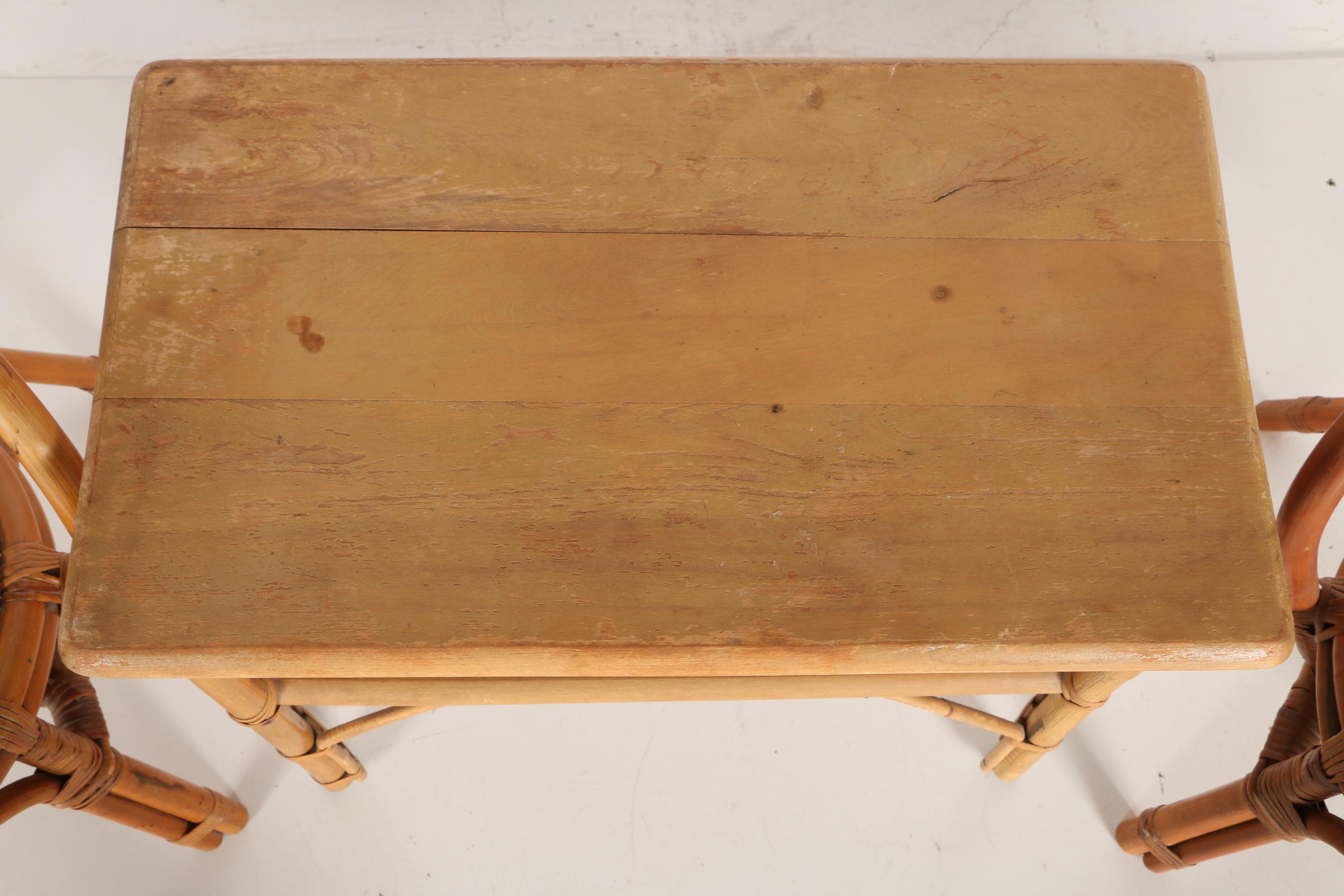 Bamboo Wicker Armchairs and Table