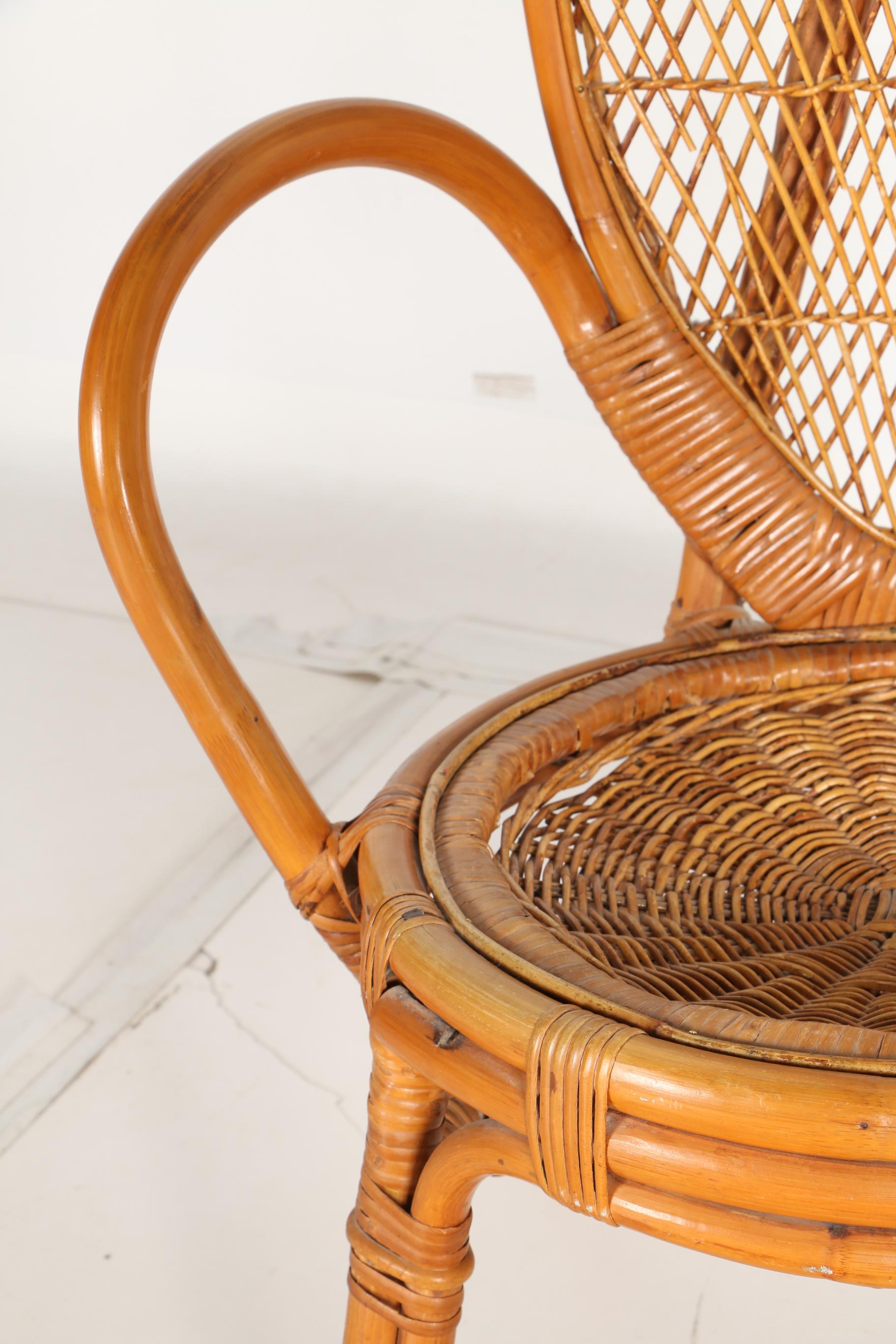 Bamboo Wicker Armchairs and Table