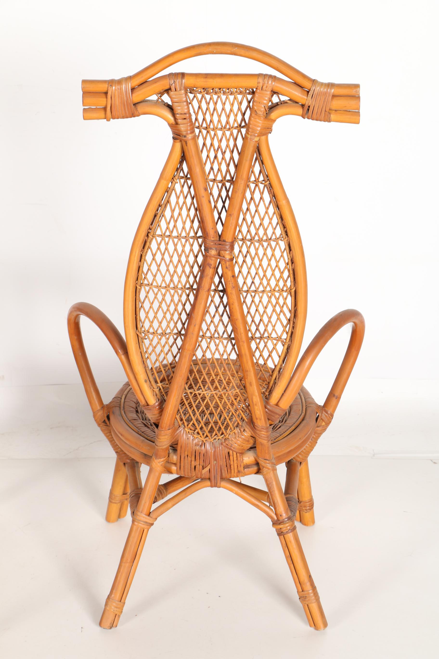 Bamboo Wicker Armchairs and Table