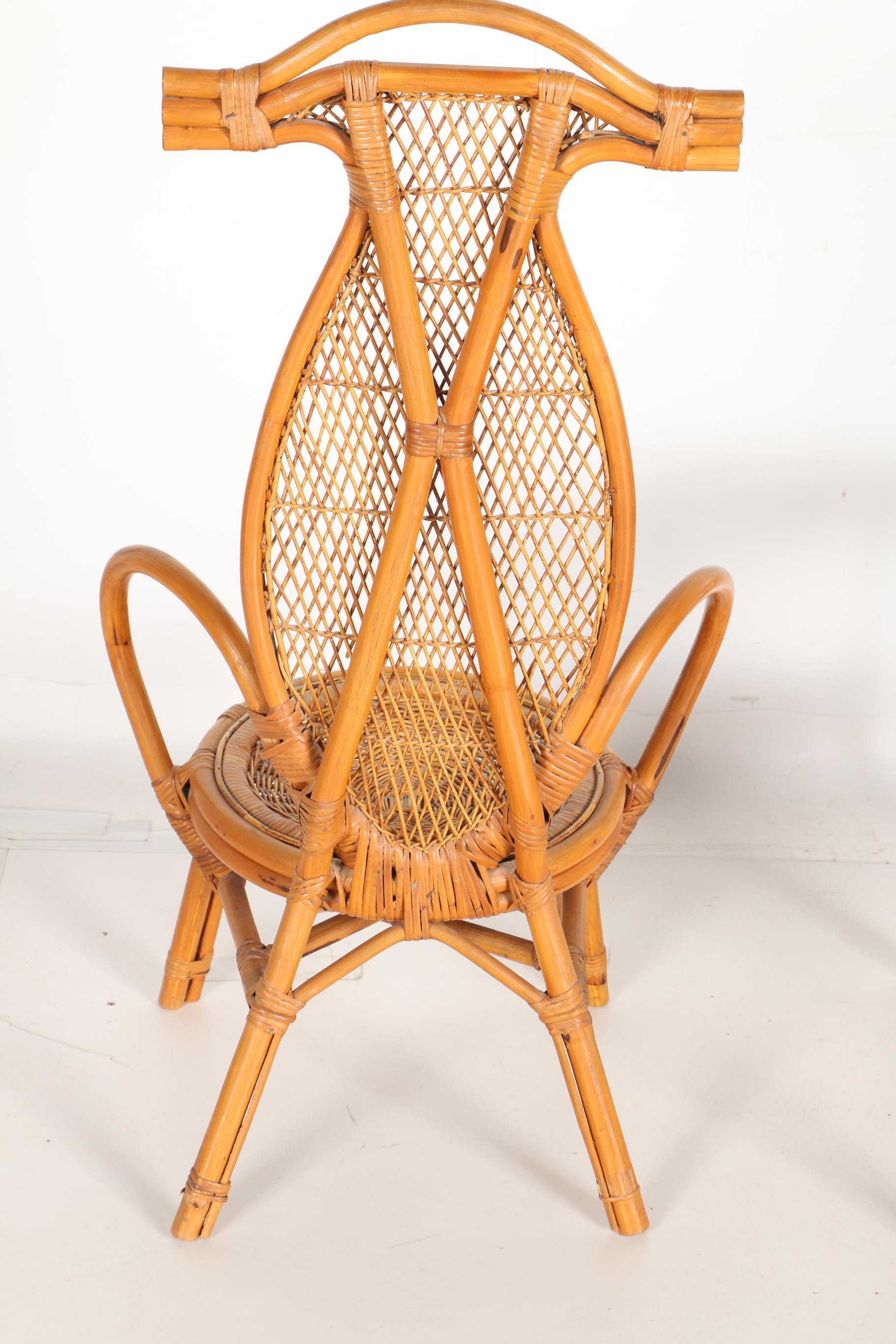 Bamboo Wicker Armchairs and Table