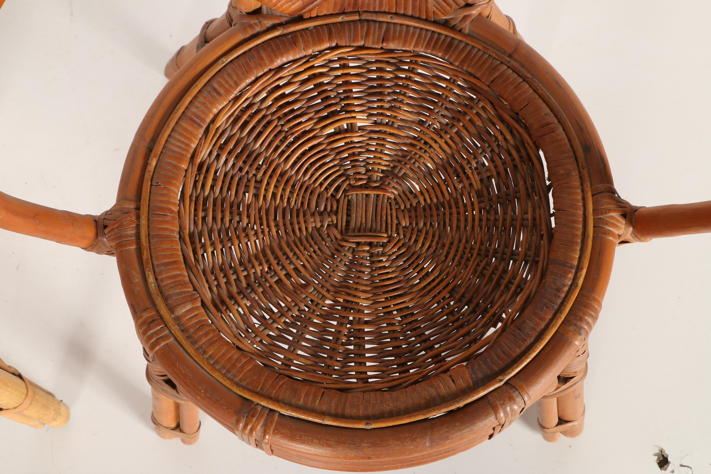 Bamboo Wicker Armchairs and Table