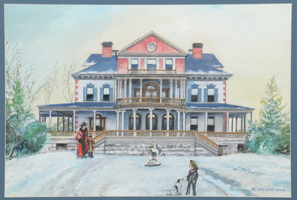 Richard Guy Original Watercolor of Annaburg Manor, Manassas