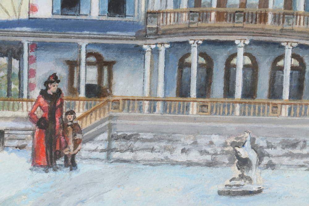 Richard Guy Original Watercolor of Annaburg Manor, Manassas