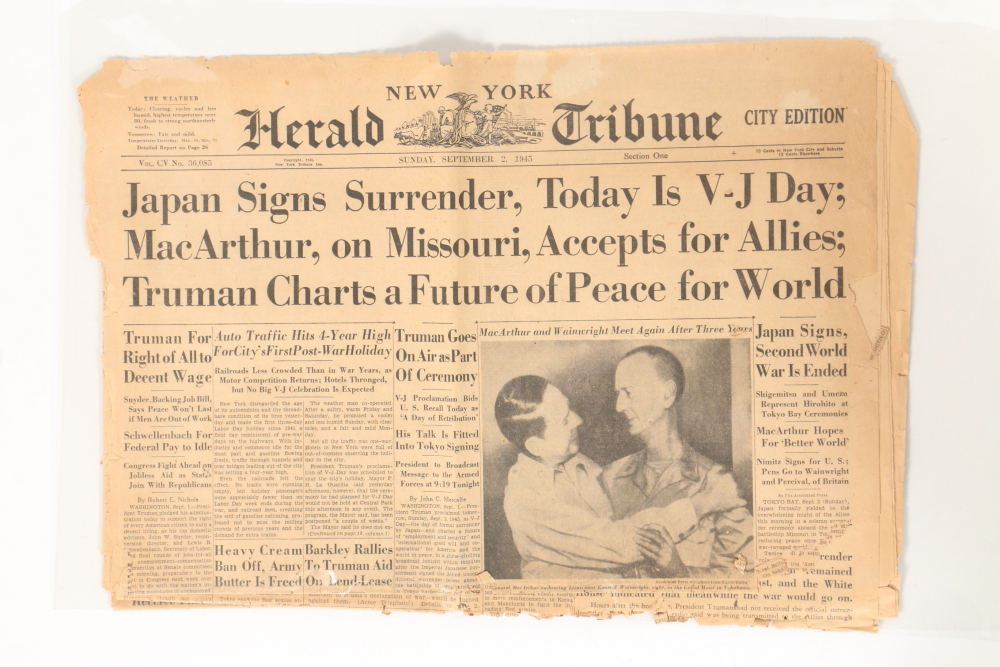 Collection of WWII Newspaper Headlines Featuring Hiroshima