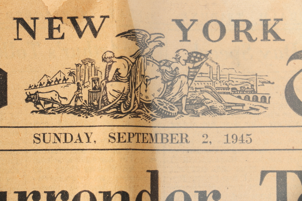 Collection of WWII Newspaper Headlines Featuring Hiroshima