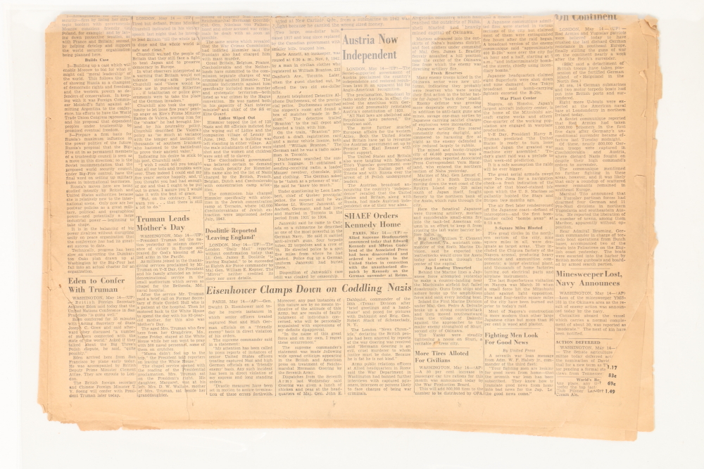 Collection of WWII Newspaper Headlines Featuring Hiroshima