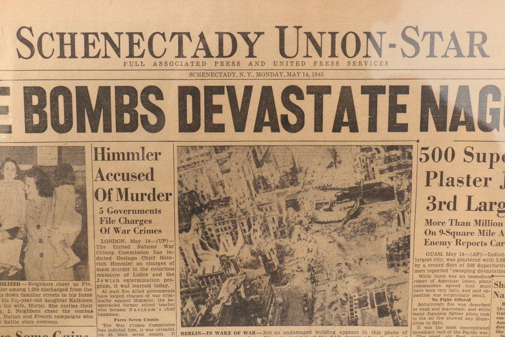 Collection of WWII Newspaper Headlines Featuring Hiroshima
