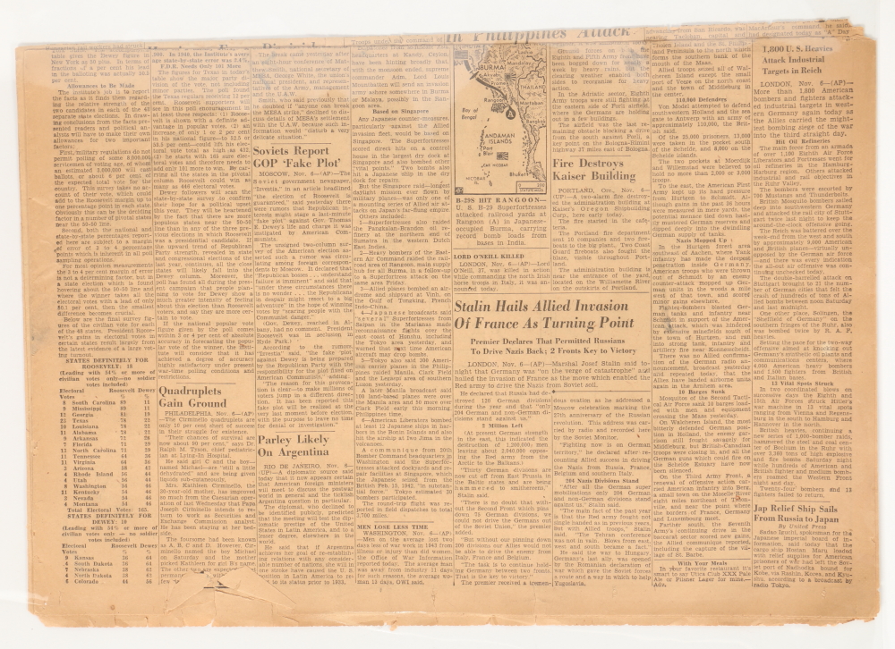 Collection of WWII Newspaper Headlines Featuring Hiroshima