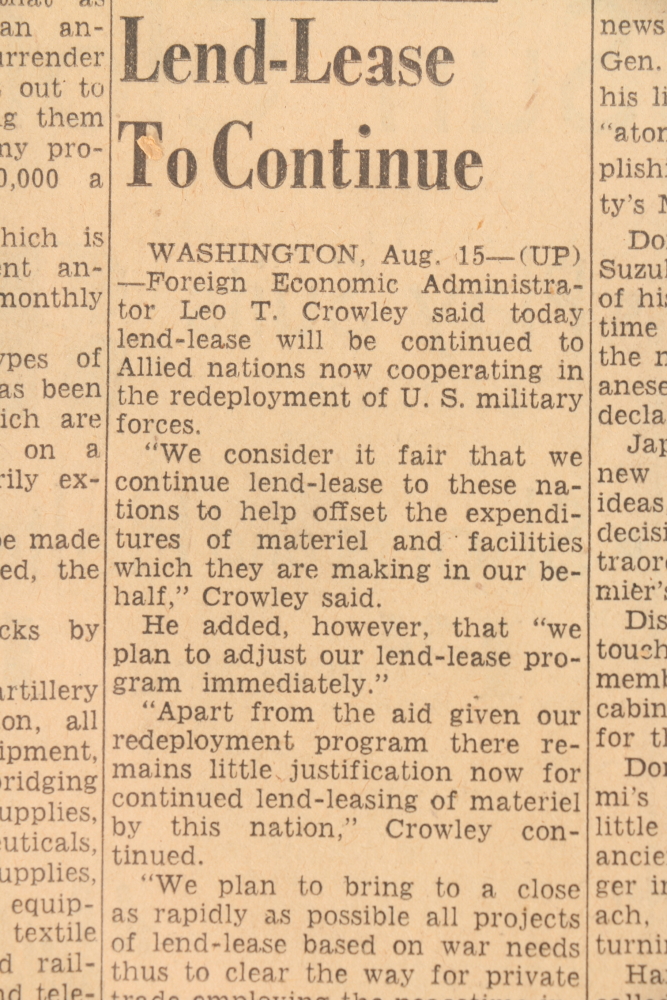 Collection of WWII Newspaper Headlines Featuring Hiroshima