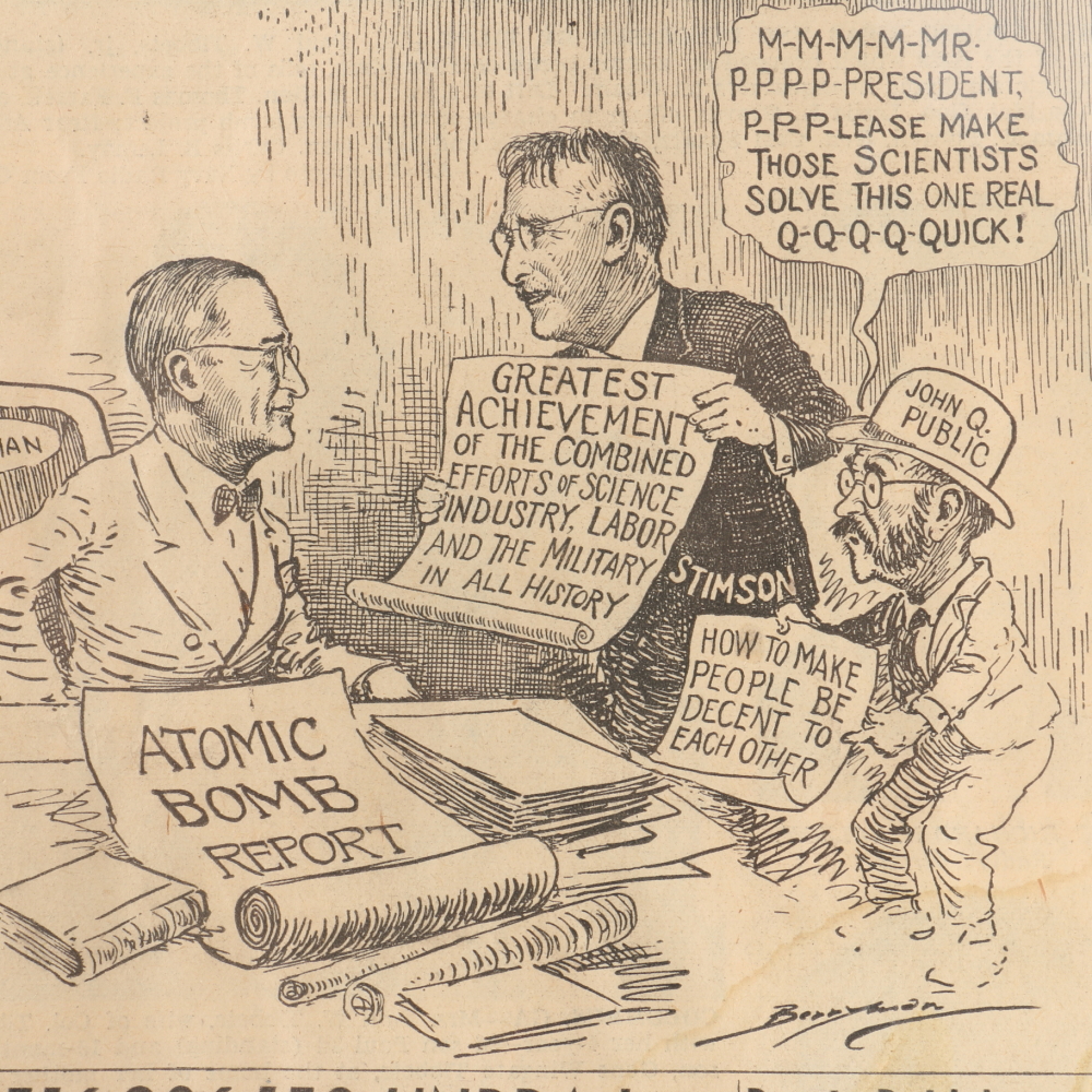 Collection of WWII Newspaper Headlines Featuring Hiroshima