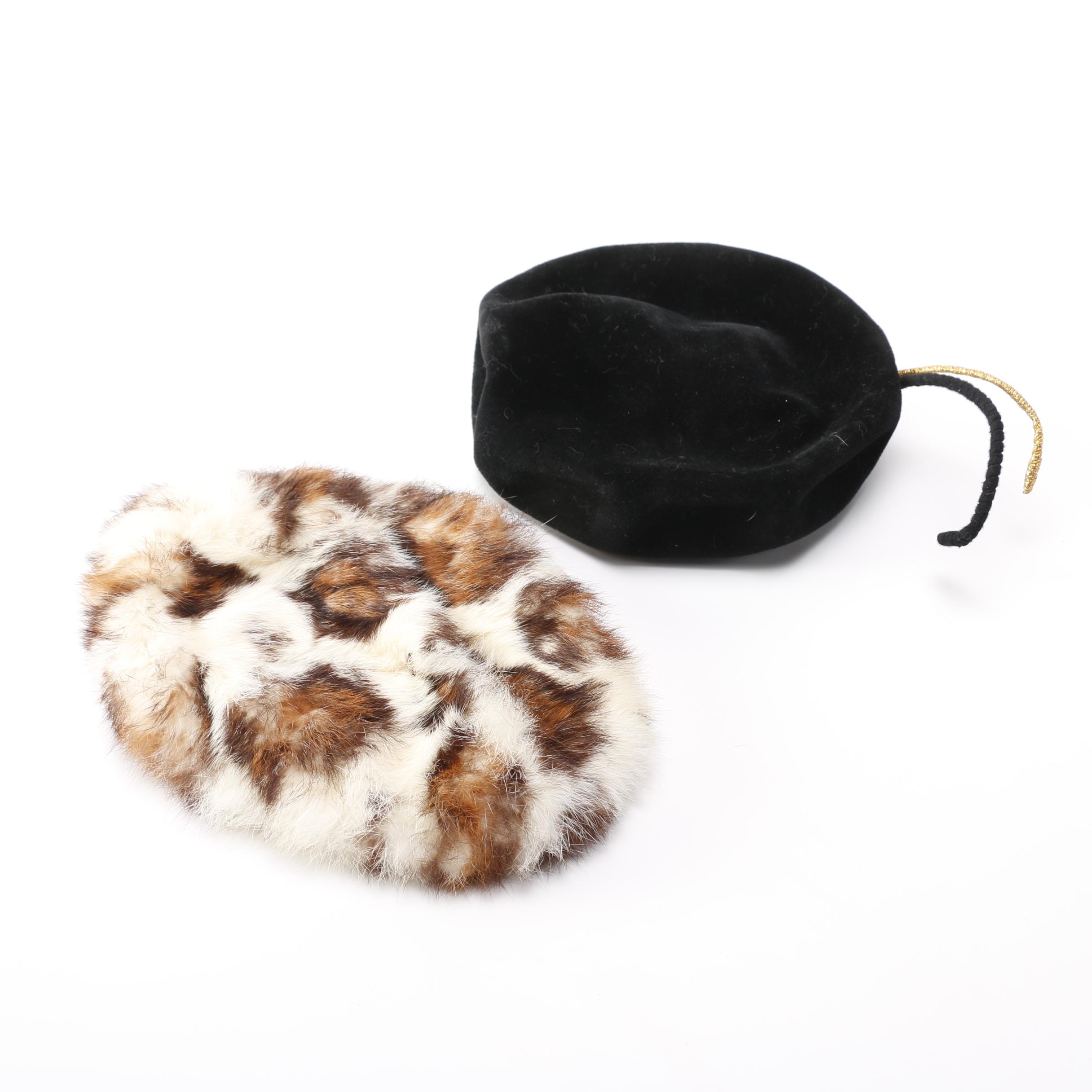 Vintage Hats Including Rabbit Fur
