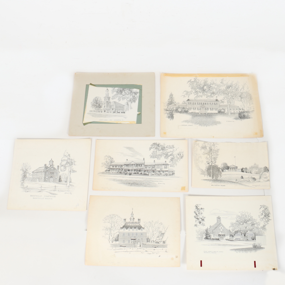 Richard C. Guy Ink Drawings of Virginia Landmarks